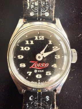 Timex Black Dial Watch Print with Red Zorro Accent